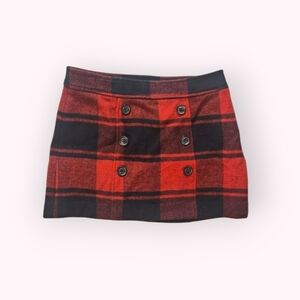 Vintage Gap Red Plaid Wool Mini Skirt ♥️